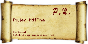 Pujer Mína névjegykártya